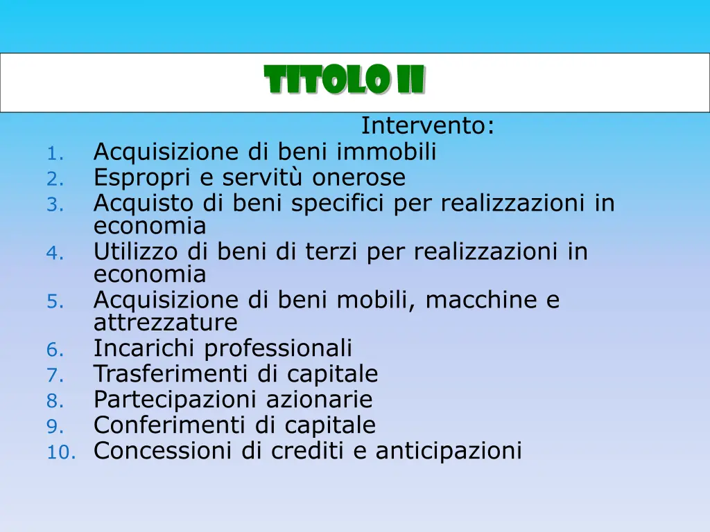 titolo ii titolo ii 1