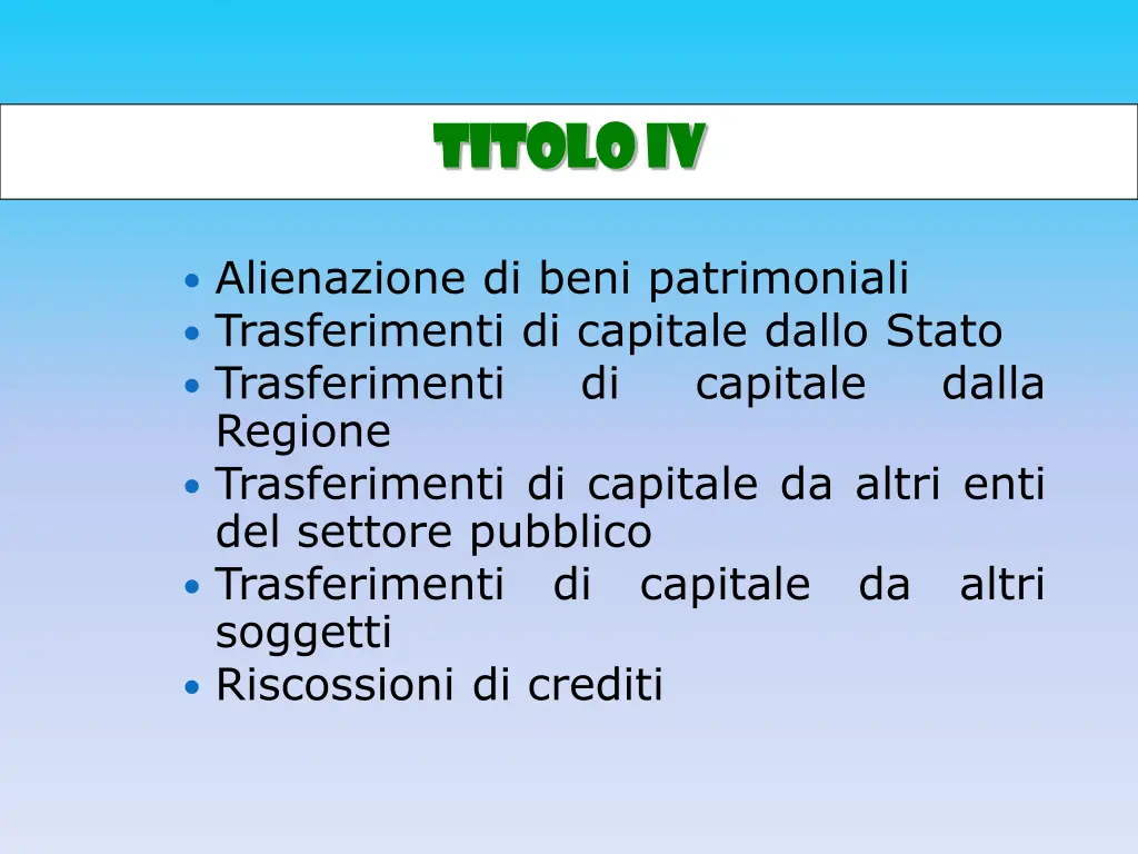 titolo iv titolo iv