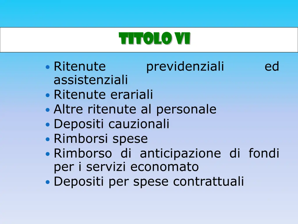 titolo titolo vi
