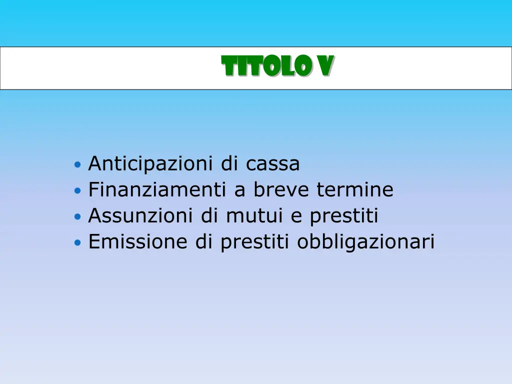 titolo v titolo v