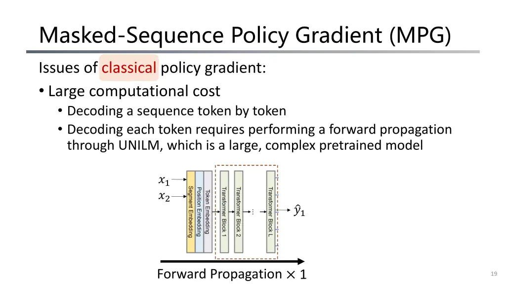 masked sequence policy gradient mpg