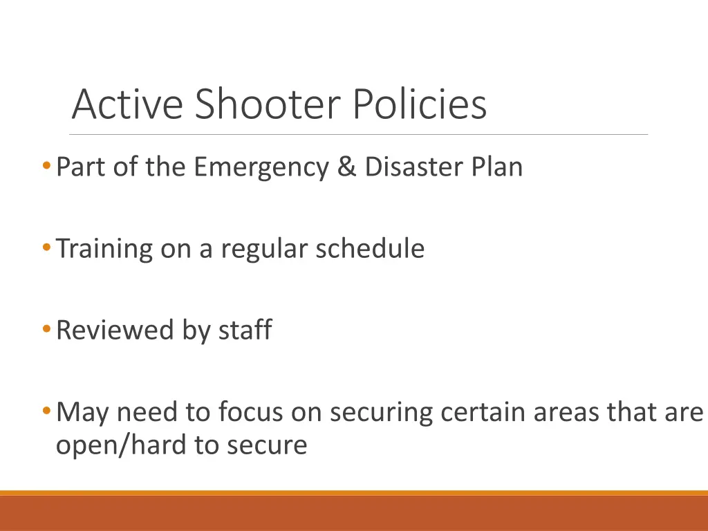 active shooter policies