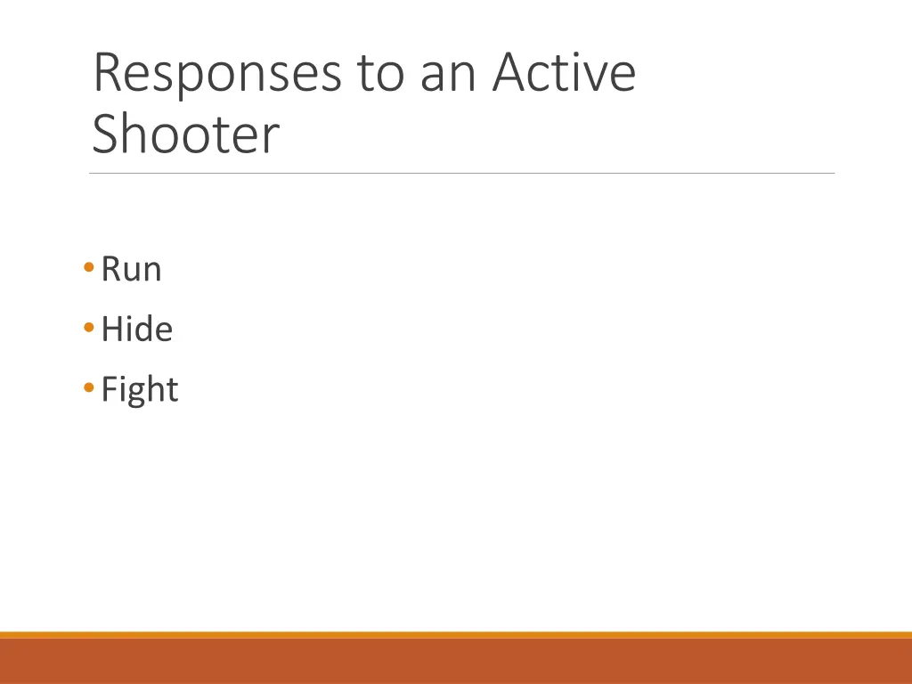 responses to an active shooter