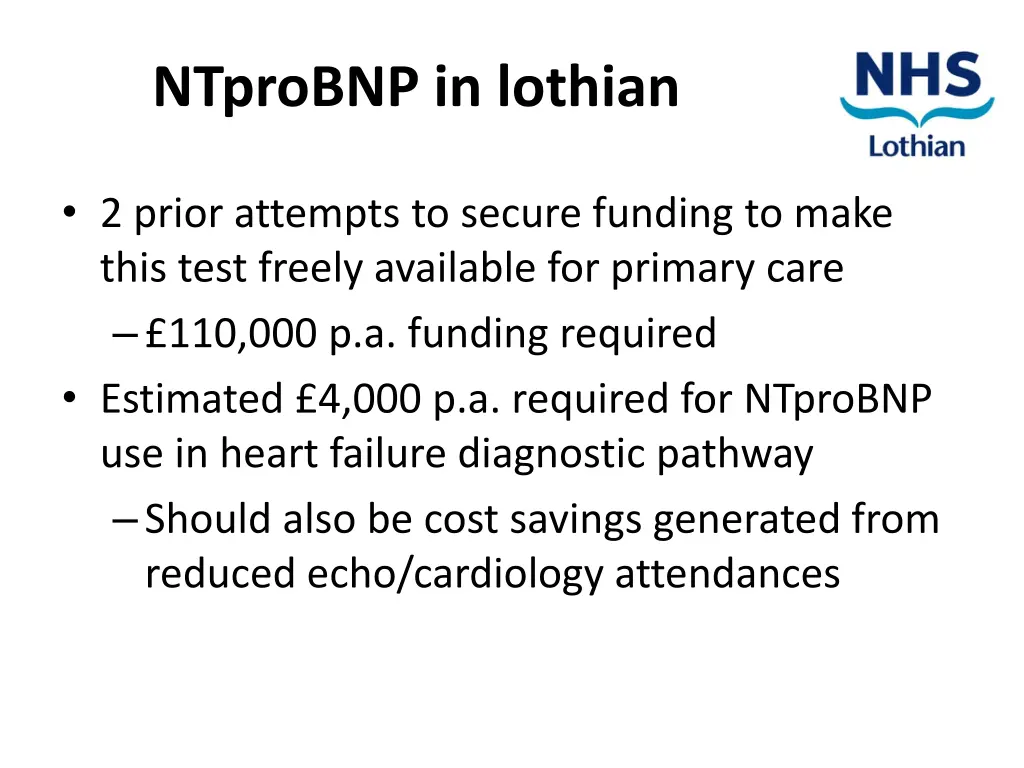 ntprobnp in lothian