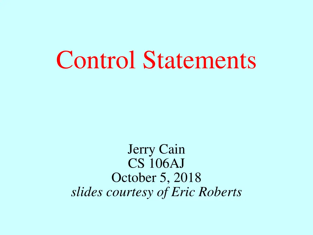 control statements