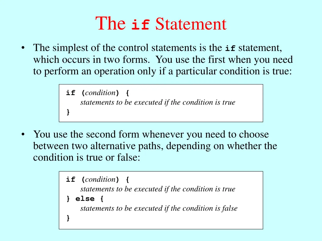 the if statement