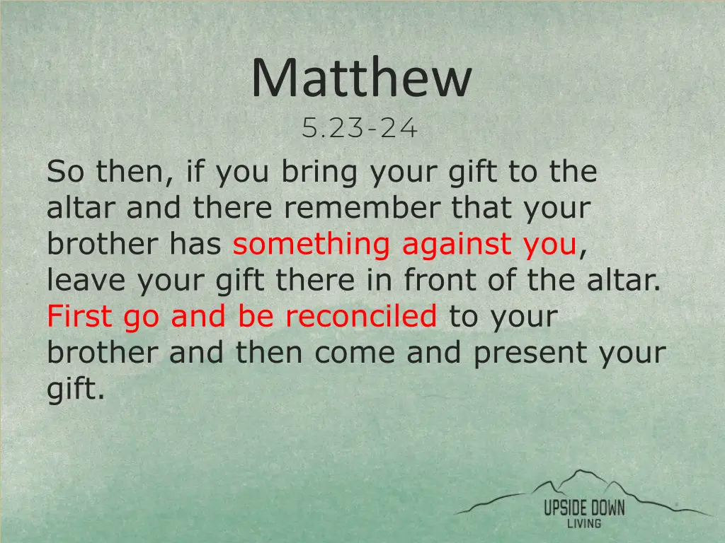 matthew 5 23 24