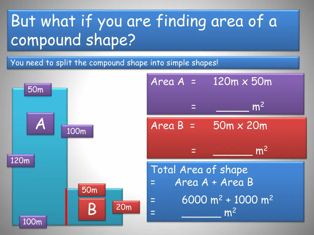 but what if you are finding area of a compound