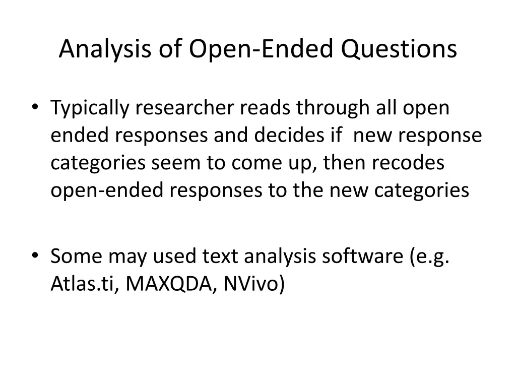 analysis of open ended questions