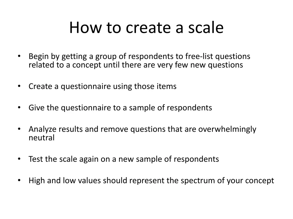 how to create a scale