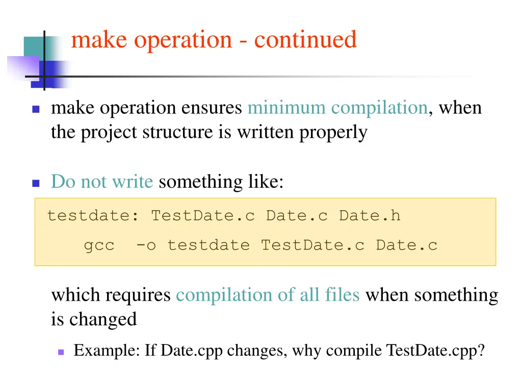 make operation continued