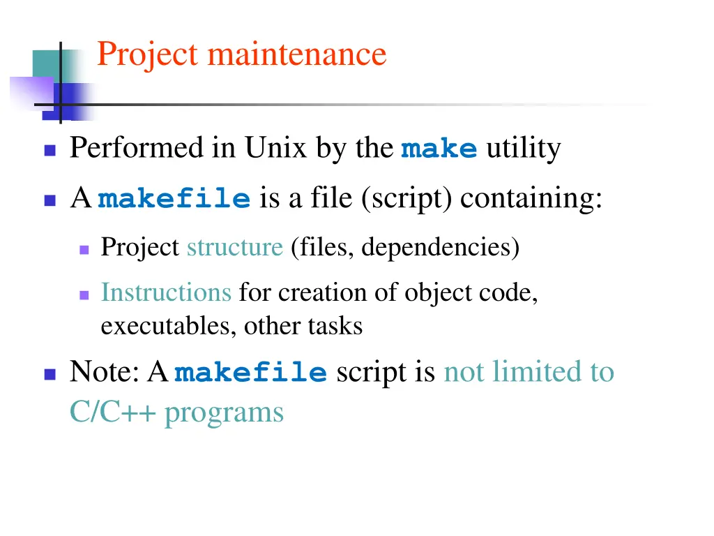 project maintenance
