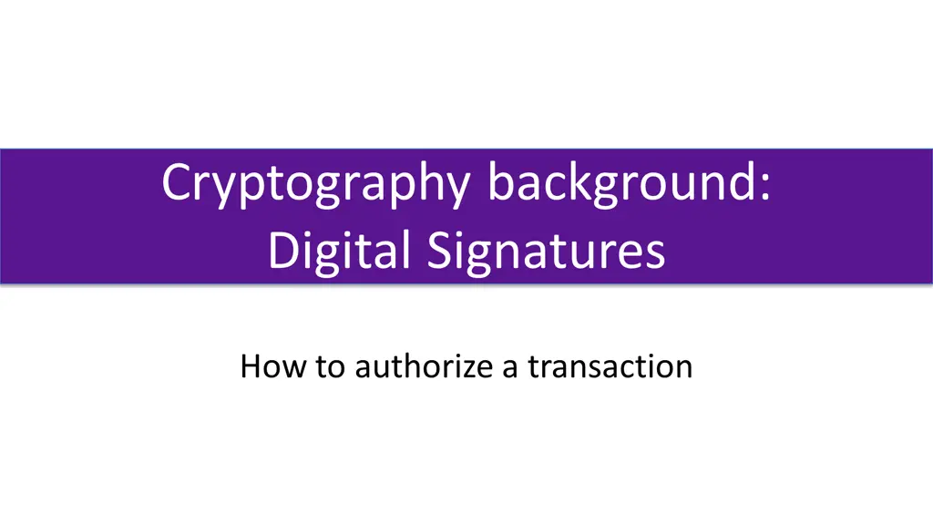 cryptography background digital signatures