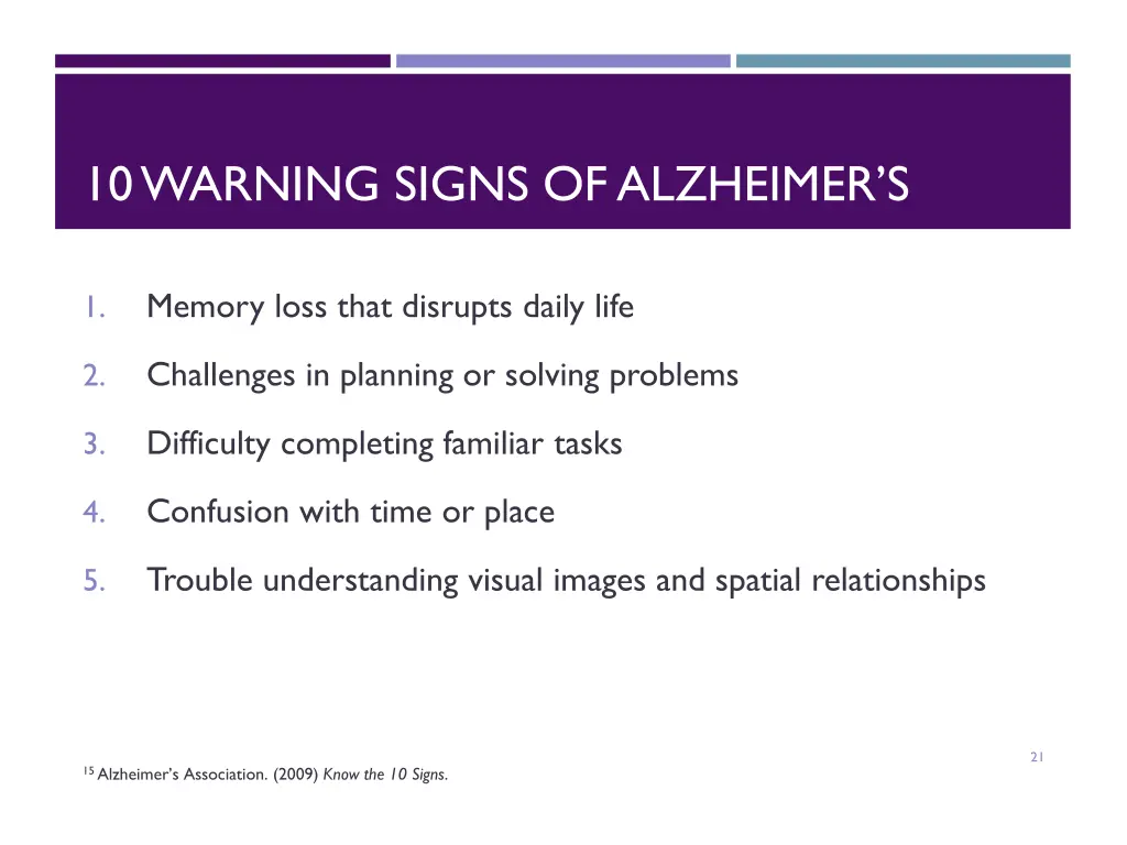 1 0 warning signs of alzheimer s