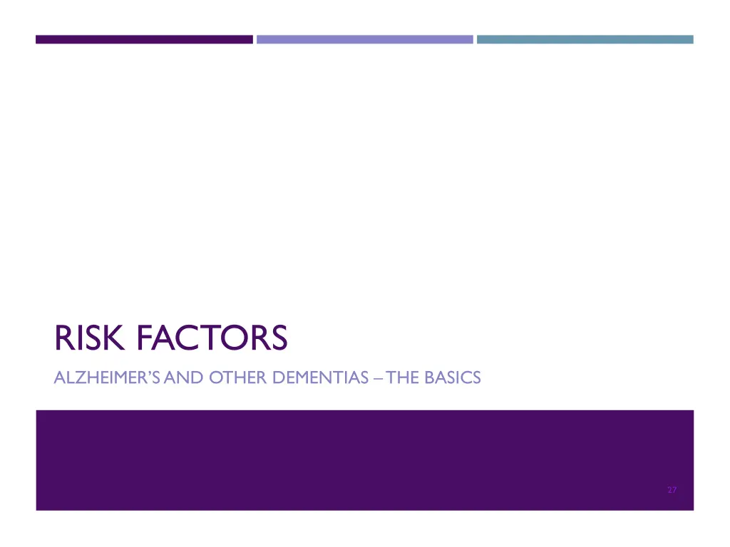 risk factors alzheimer s and other dementias