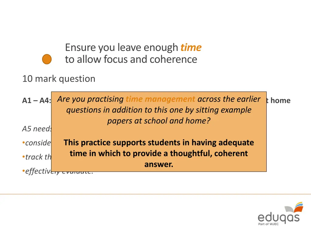 ensure you leave enough time to allow focus
