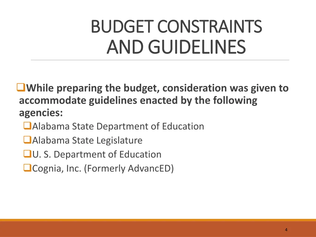 budget constraints budget constraints