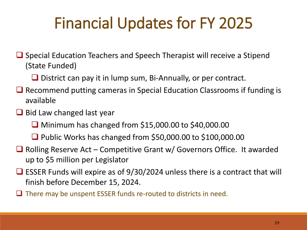 financial updates for fy 2025 financial updates