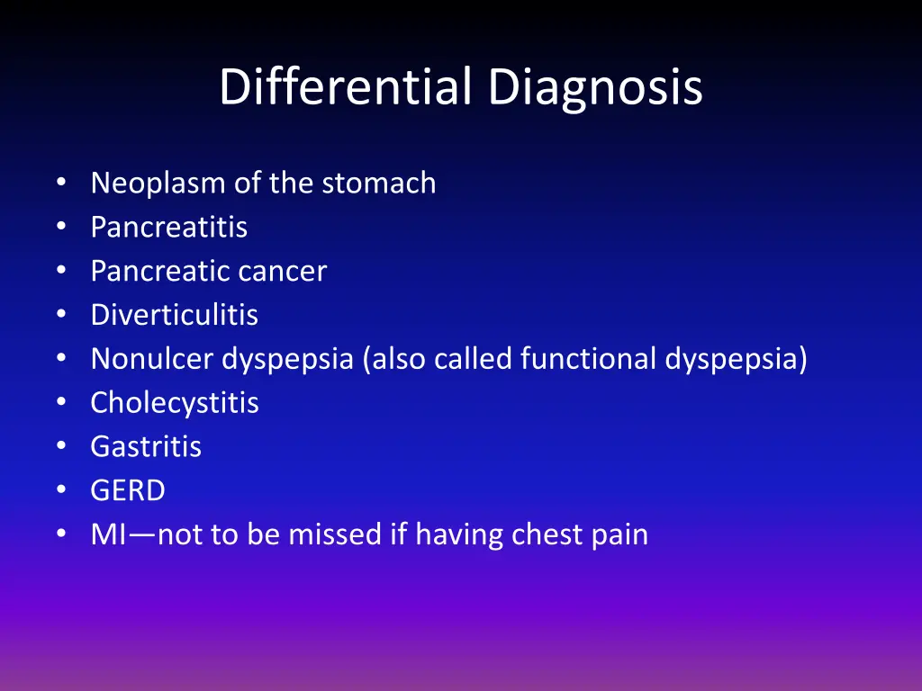 differential diagnosis