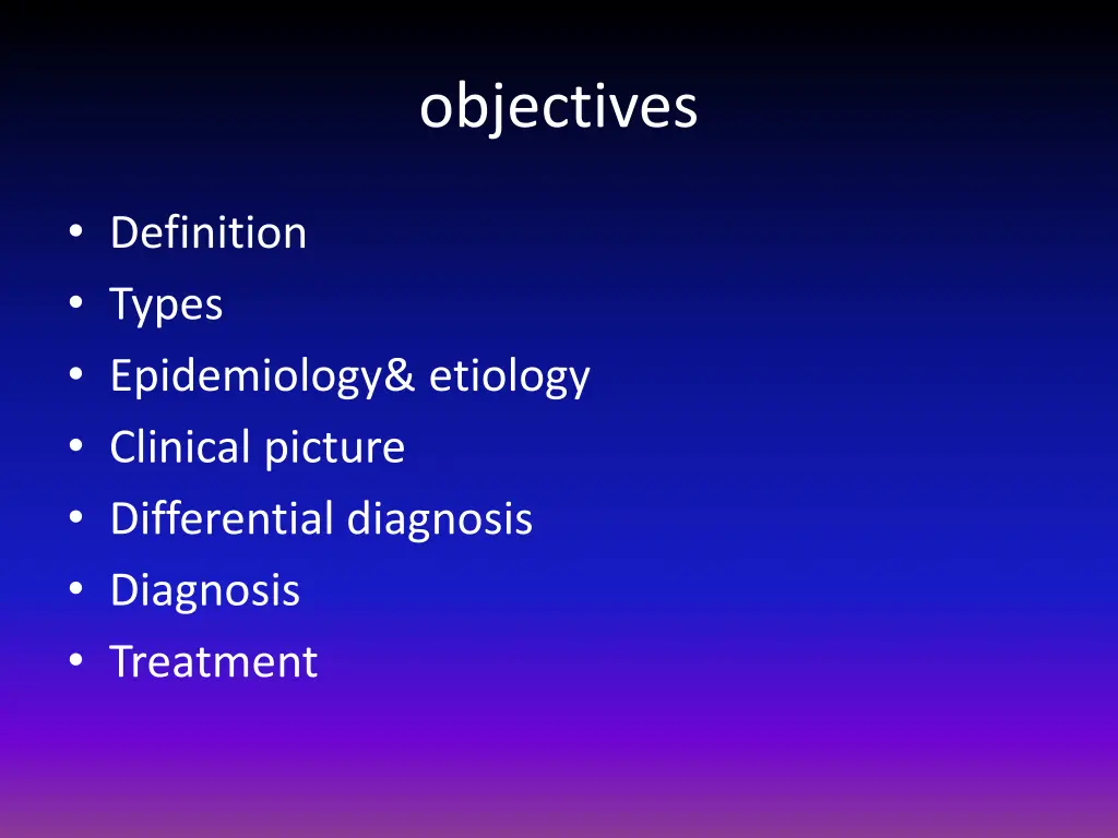objectives