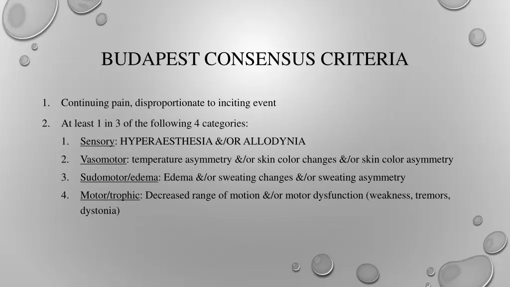 budapest consensus criteria