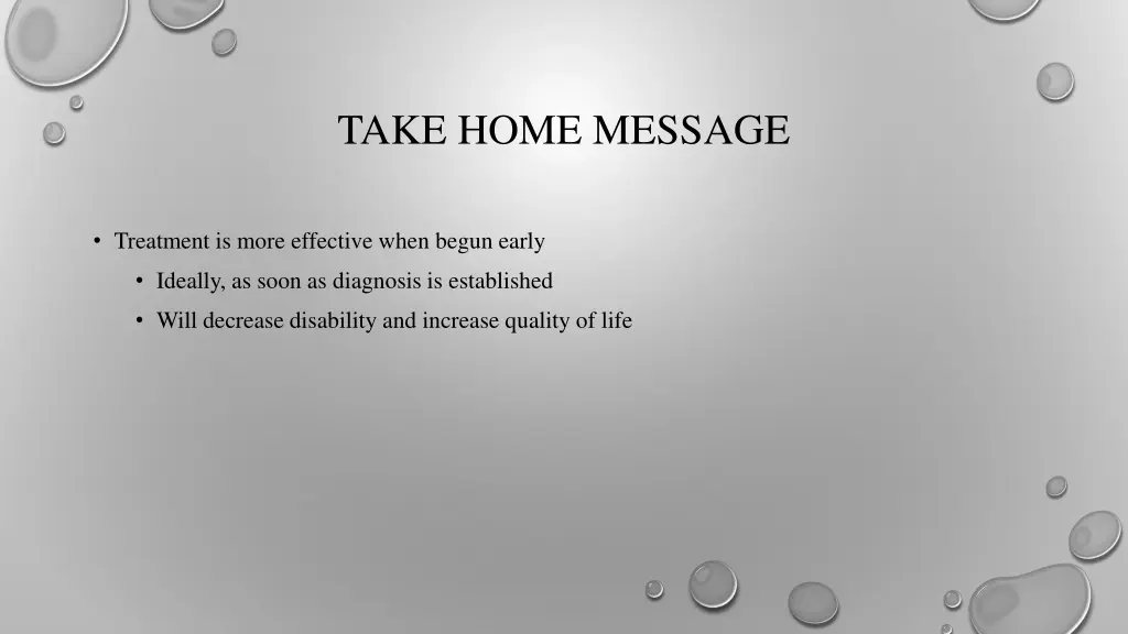 take home message