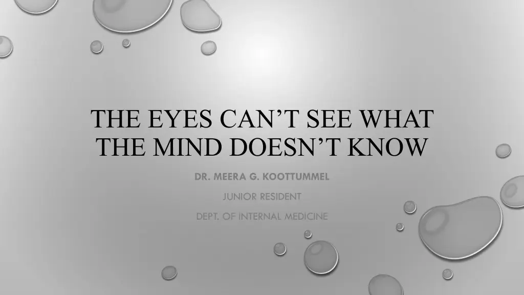 the eyes can t see what the mind doesn t know