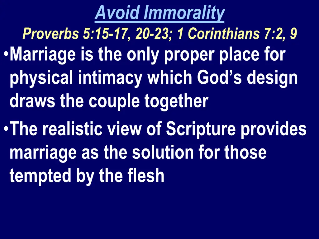 avoid immorality
