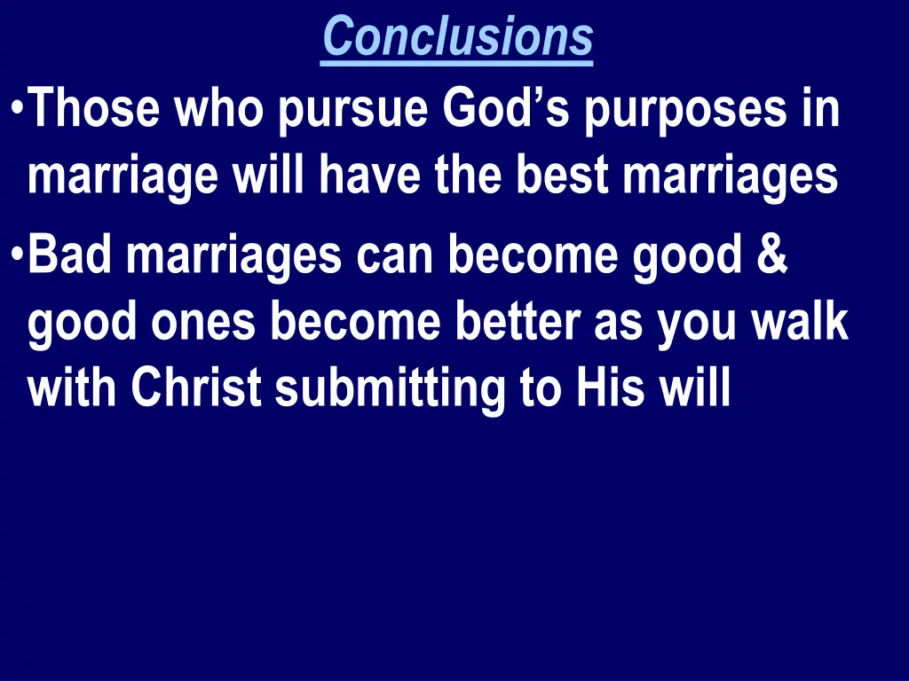 conclusions