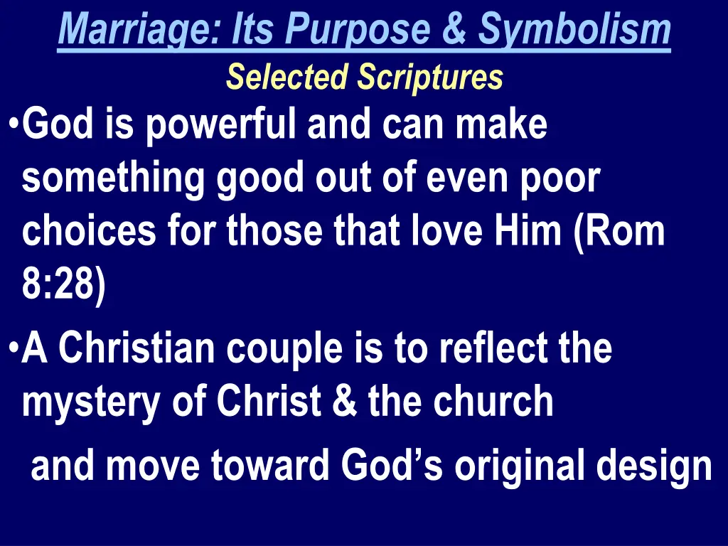 marriage its purpose symbolism selected 1