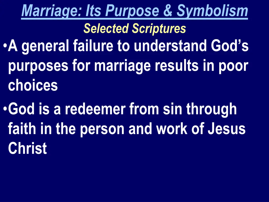 marriage its purpose symbolism selected