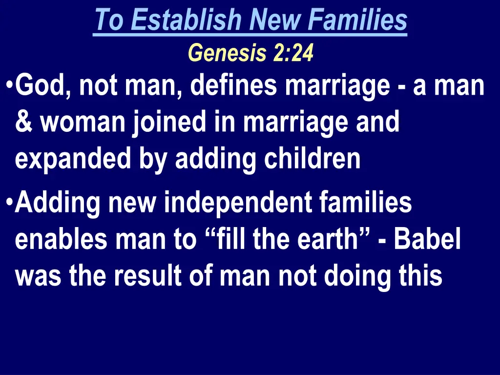 to establish new families genesis 1