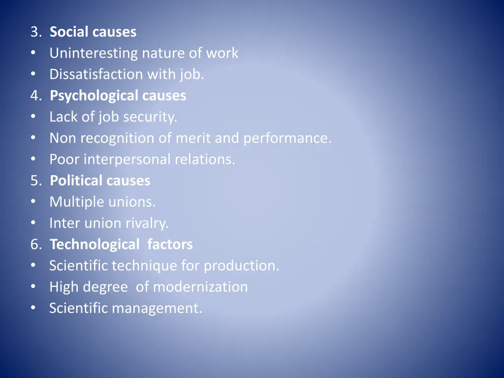 3 social causes uninteresting nature of work