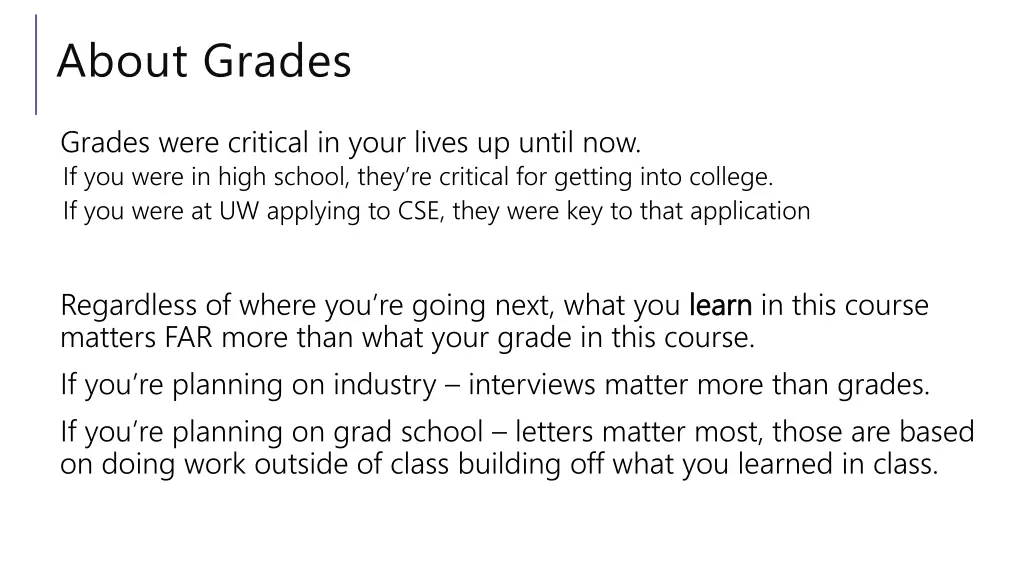 about grades
