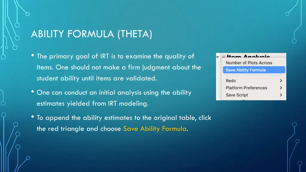 ability formula theta