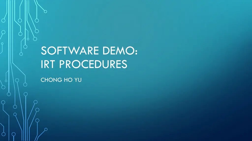 software demo irt procedures