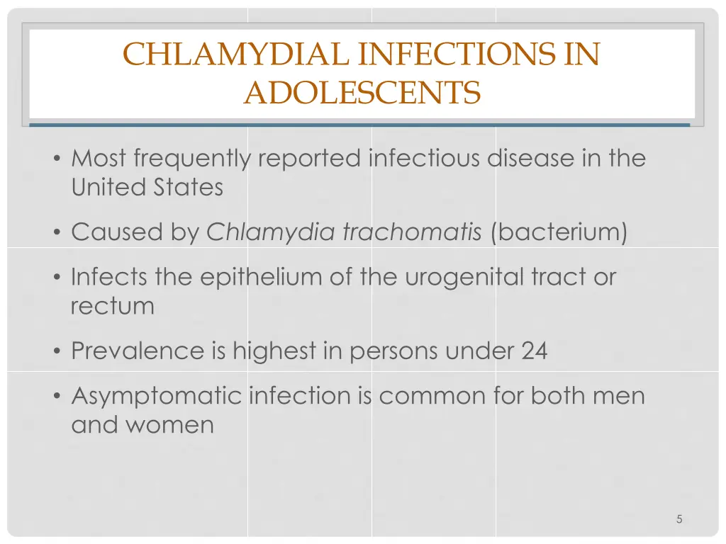 chlamydial infections in adolescents