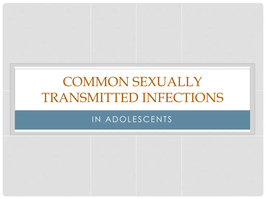 common sexually transmitted infections