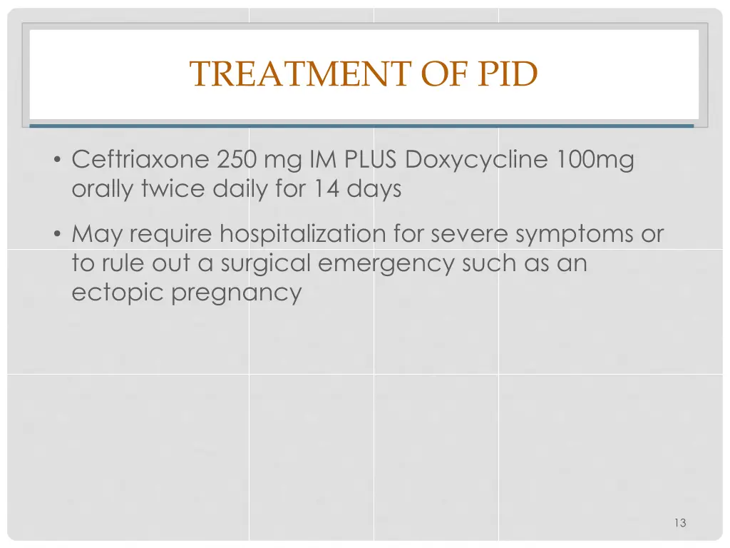 treatment of pid