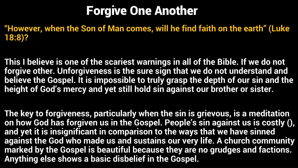 forgive one another