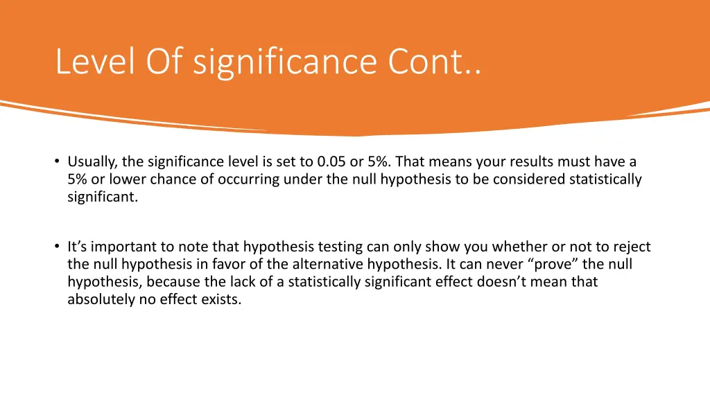 level of significance cont