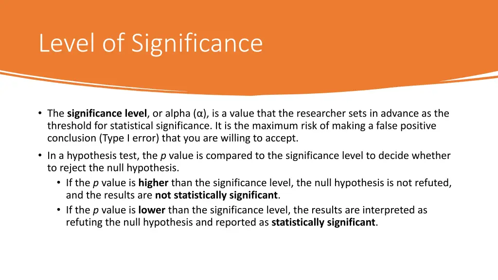 level of significance