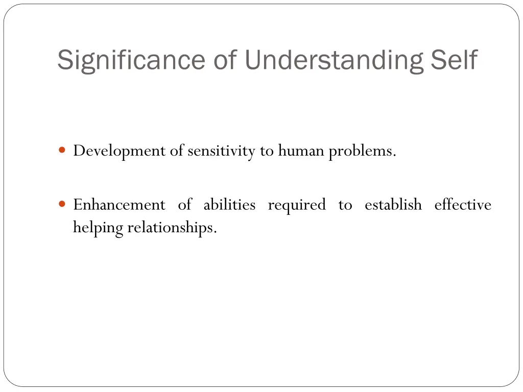 significance of understanding self 4