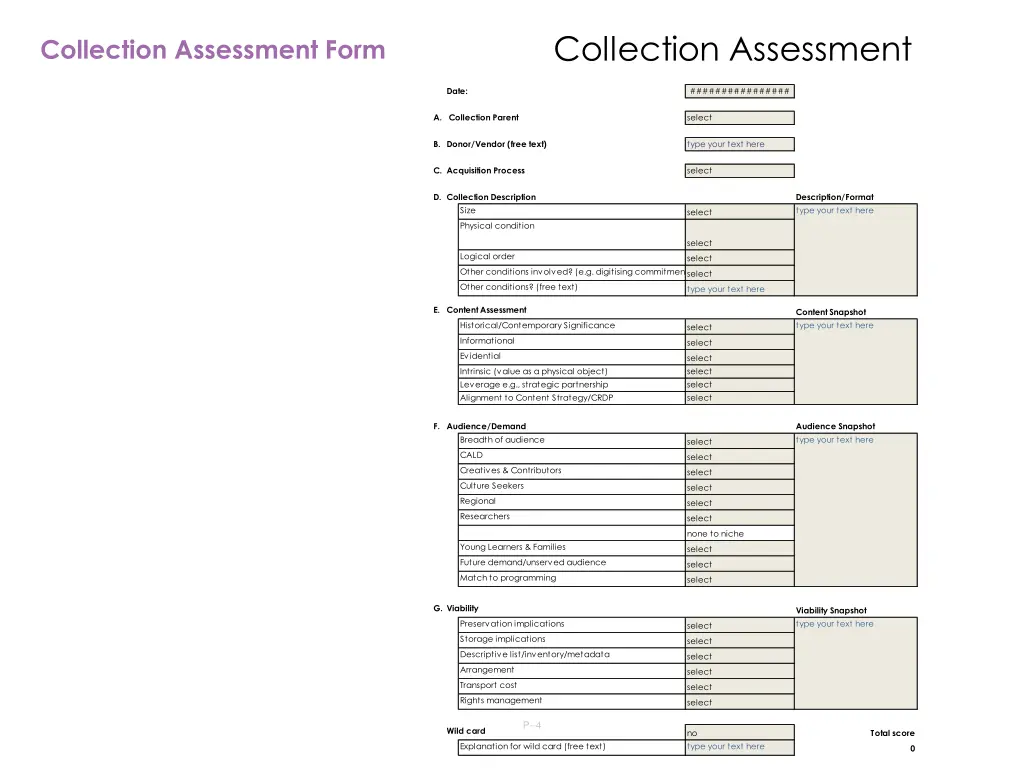 collection assessment