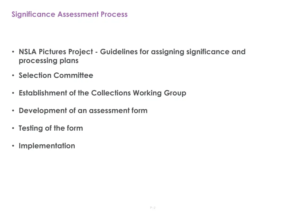 significance assessment process