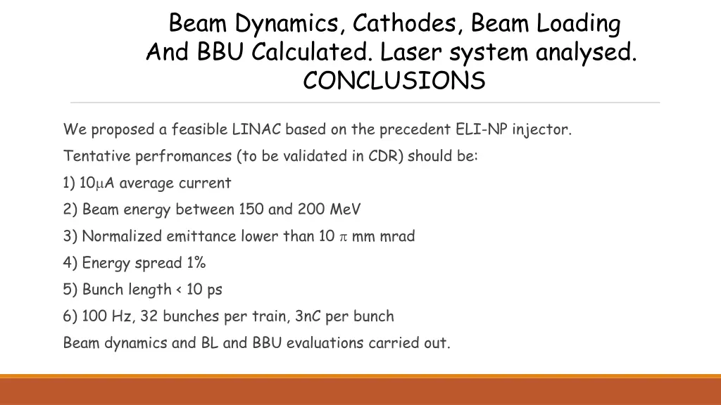 beam dynamics cathodes beam loading