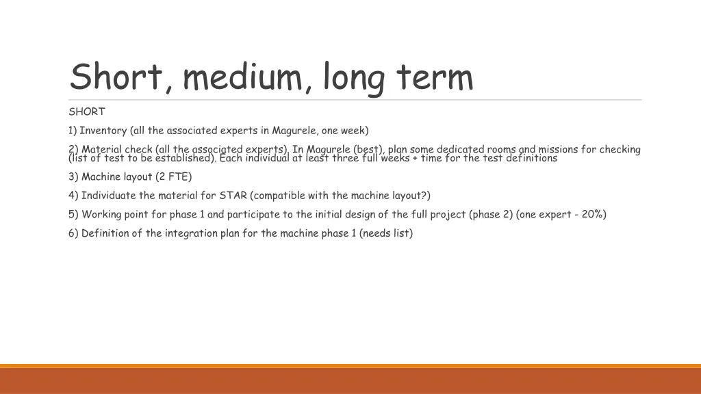 short medium long term