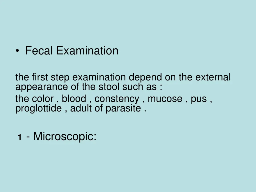 fecal examination