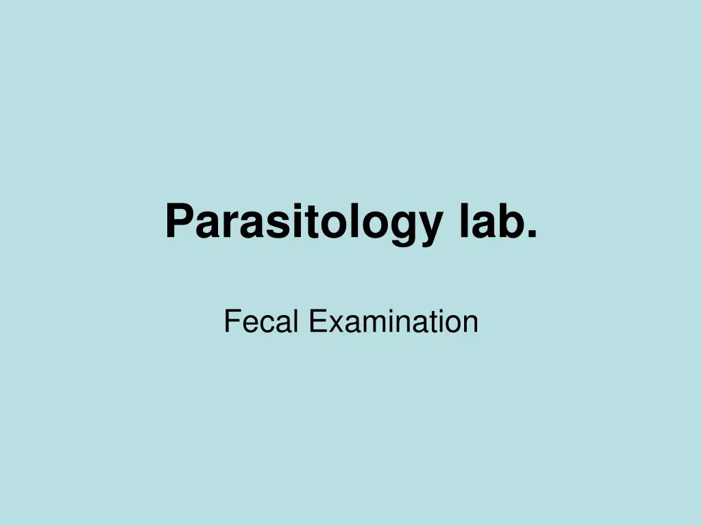 parasitology lab