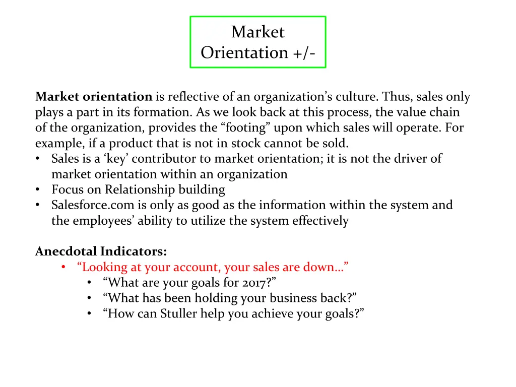market orientation